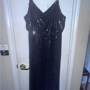 Elegant Black and Silver Sequin Dress